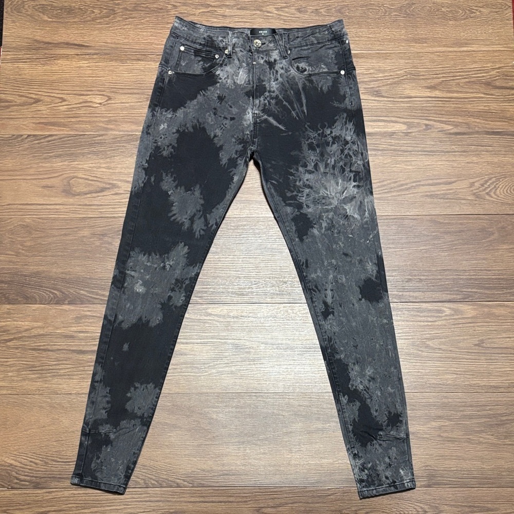 Kollar Black Gray Acid Wash Skinny Jeans 36 Streetwear